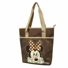 imagen 1 de bolso minnie mouse shopping chocolat 35x30x9cm