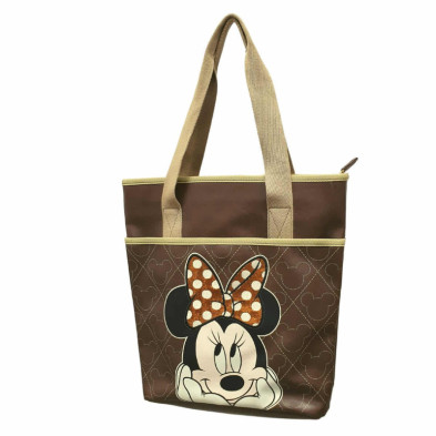 imagen 1 de bolso minnie mouse shopping chocolat 35x30x9cm