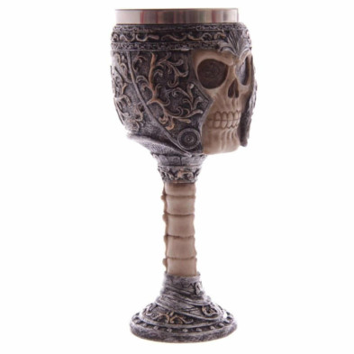 imagen 1 de copa decorativa cráneo guerrero gótico