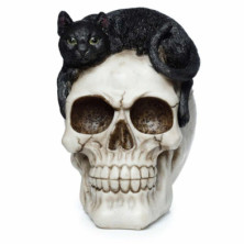 FIGURA CALAVERA CON GATO NEGRO