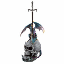 imagen 1 de figura dragón leyenda oscura turquesa