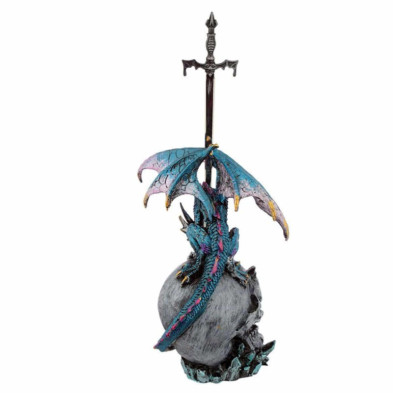 imagen 2 de figura dragón leyenda oscura turquesa