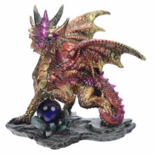 Imagen figura dragón pesadilla encantada adivino bola roj