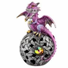 Imagen figura dragón y bola de decoración celta rosa