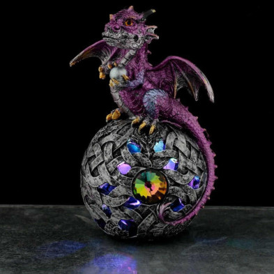 imagen 1 de figura dragón y bola de decoración celta rosa