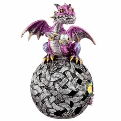imagen 2 de figura dragón y bola de decoración celta rosa