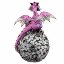 imagen 3 de figura dragón y bola de decoración celta rosa