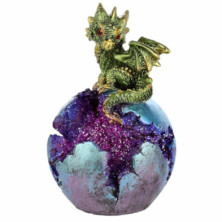 Imagen figura huevo geoda de bebé dragón verde