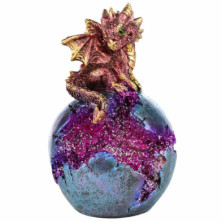 Imagen figura huevo geoda de bebé dragón rojo