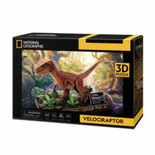 Imagen puzzle 3d velociraptor