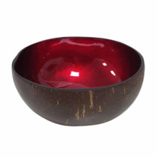 Imagen cuenco de cáscara de coco rojo metalizado