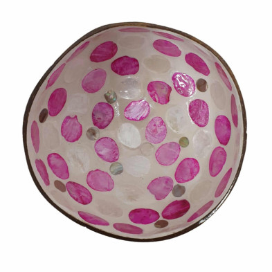 imagen 1 de cuenco de cáscara de coco craqueado rosa gris