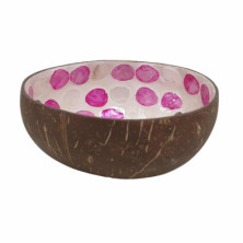 imagen 2 de cuenco de cáscara de coco craqueado rosa gris