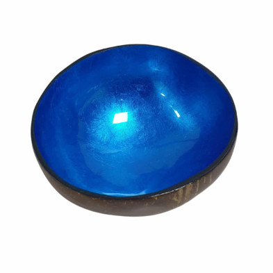 imagen 2 de cuenco de cáscara de coco azul metalizado