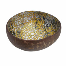 Imagen cuenco de cáscara de coco negro oro
