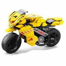 Imagen maqueta moto amarilla 286 piezas