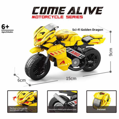imagen 1 de maqueta moto amarilla 286 piezas
