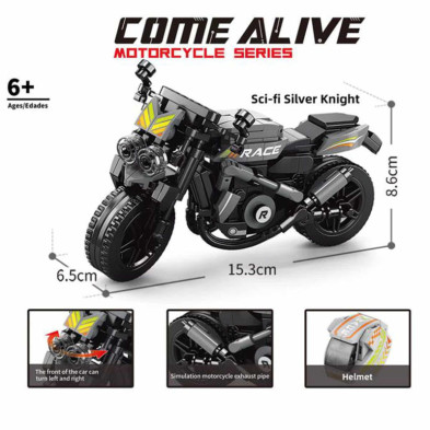 imagen 1 de maqueta moto silver negra 288 piezas