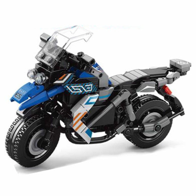 Imagen maqueta moto azul 287 piezas