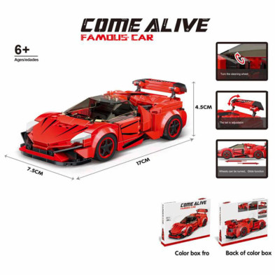imagen 1 de maqueta coche de carreras rojo 288 piezas