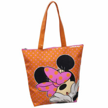 Imagen bolsa minie mouse pvc naranja 34x39x10cm