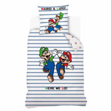 FUNDA NORDICA ALGODÓN 140X200 CM SUPER MARIO Y LUIGI