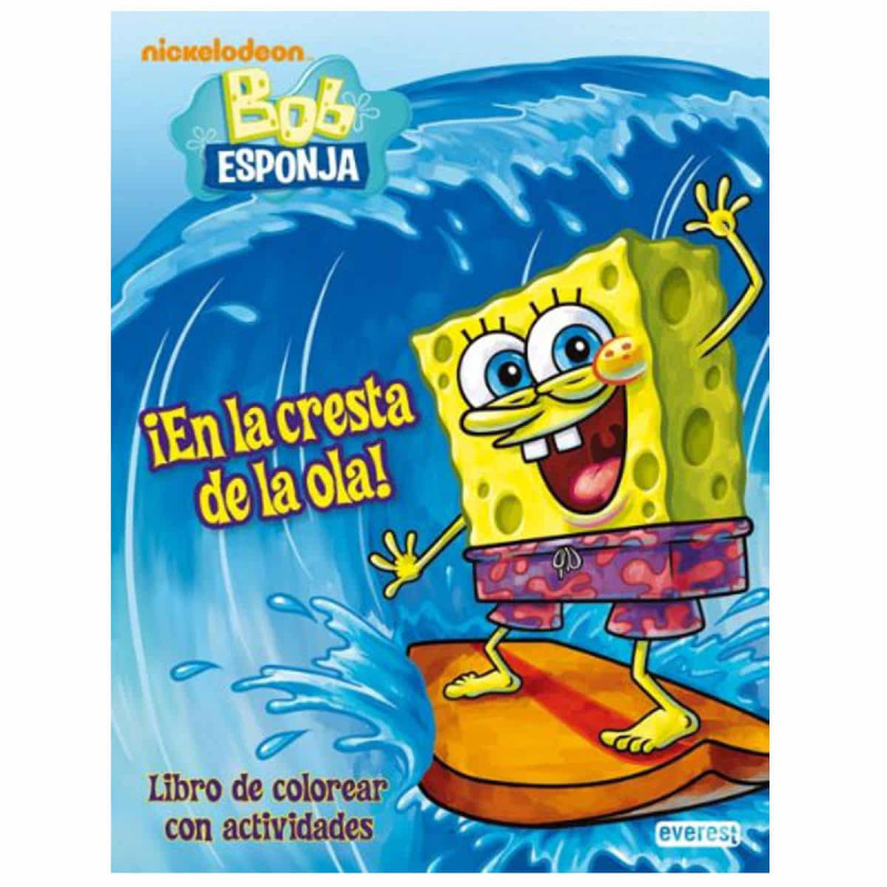 Imagen bob esponja en la cresta de la ola