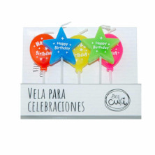 VELAS GLOBOS ESTRELLAS 5 PIEZAS