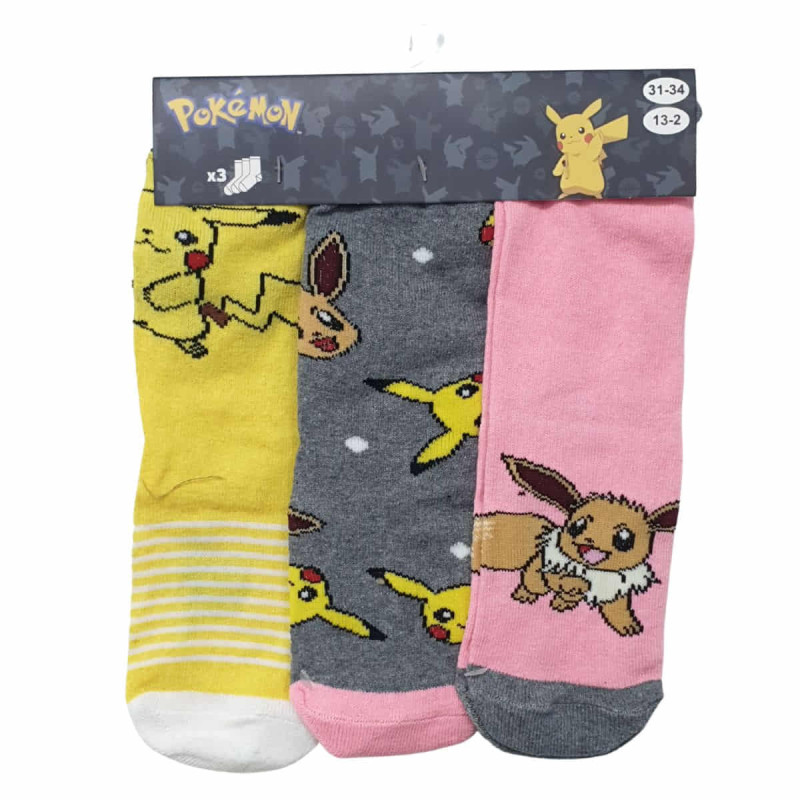 Imagen PACK 3 PARES CALCETINES POKEMON 31-34 ROSA Imagen PACK 3 PARES CALCETINES POKEMON 31-34 ROSA