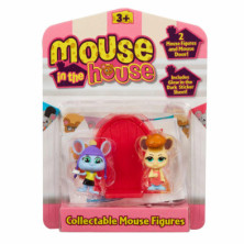 imagen 2 de pack 2 figuras mouse in the house puerta roja