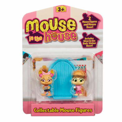 imagen 2 de pack 2 figuras mouse in the house puerta azul