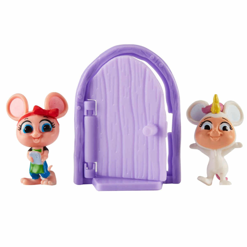 Imagen pack 2 figuras mouse in the house puerta violeta