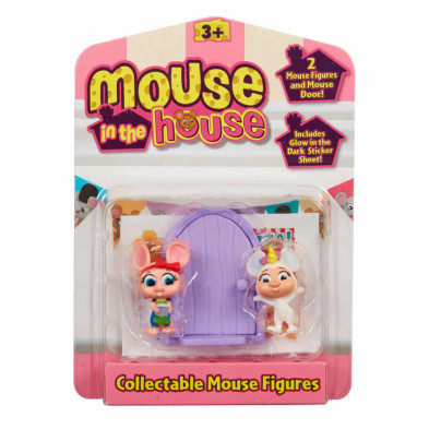 imagen 2 de pack 2 figuras mouse in the house puerta violeta