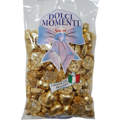 Imagen corazones chocolate oro 125 unidades bolsa 1kg A