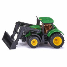 TRACTOR DE JUGUETE JOHN DEERE 6215R SIKU CON CARGADOR FRONTAL