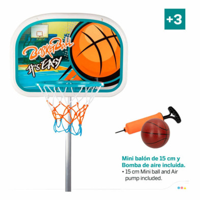 imagen 1 de canasta de baloncesto con balón 40x32x165cm