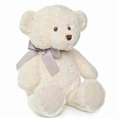 Imagen peluche suave oso bebé color beige 23cm