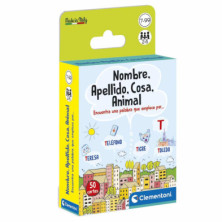 JUEGO BARAJA DE CARTAS NOMBRE APELLIDO COSA ANIMAL