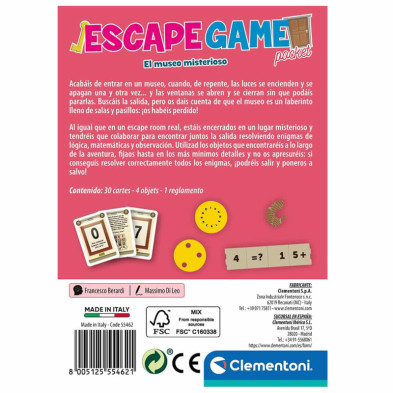 imagen 1 de juego de cartas el museo misterioso - escape ga
