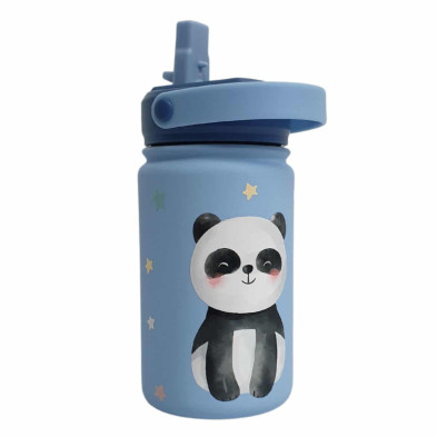 imagen 2 de botella acero inoxidable 330ml tapón oso panda