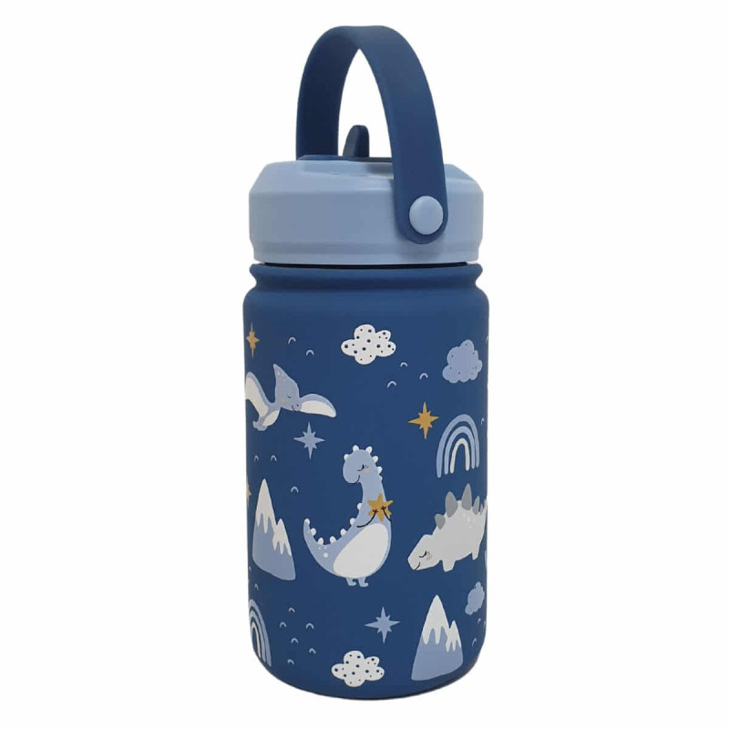Botella De Agua De Dinosaurios – Botella De Agua Dino Para Niños Con Tapa De Paja, Botellas De Agua Aisladas De Acero Inoxidable Para Niños Pequeños, Taza De Viaje Para La Escuela