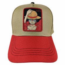 Imagen gorra one piece beisbol luffy crudo/rojo adulto