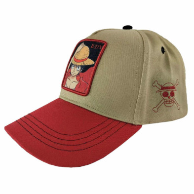 imagen 2 de gorra one piece beisbol luffy crudo/rojo adulto