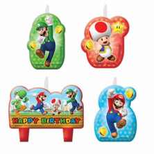 PACK 4 VELAS SUPER MARIO