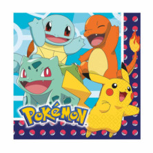 Imagen pack 16 servilletas pokémon 33x33cm