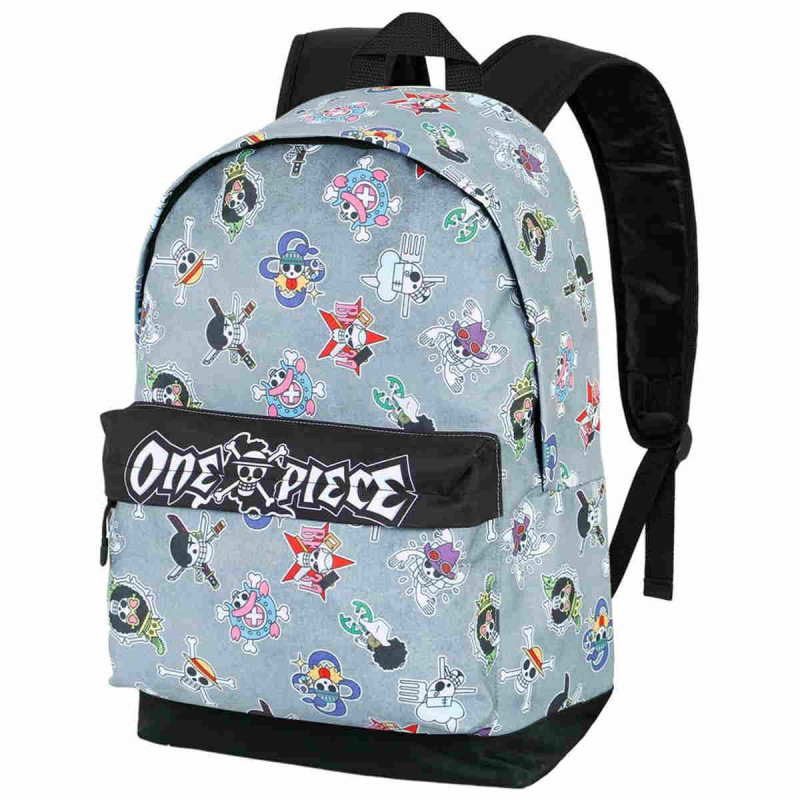 Imagen mochila urbana one piece con símbolos de calaveras Imagen mochila urbana one piece con símbolos de calaveras