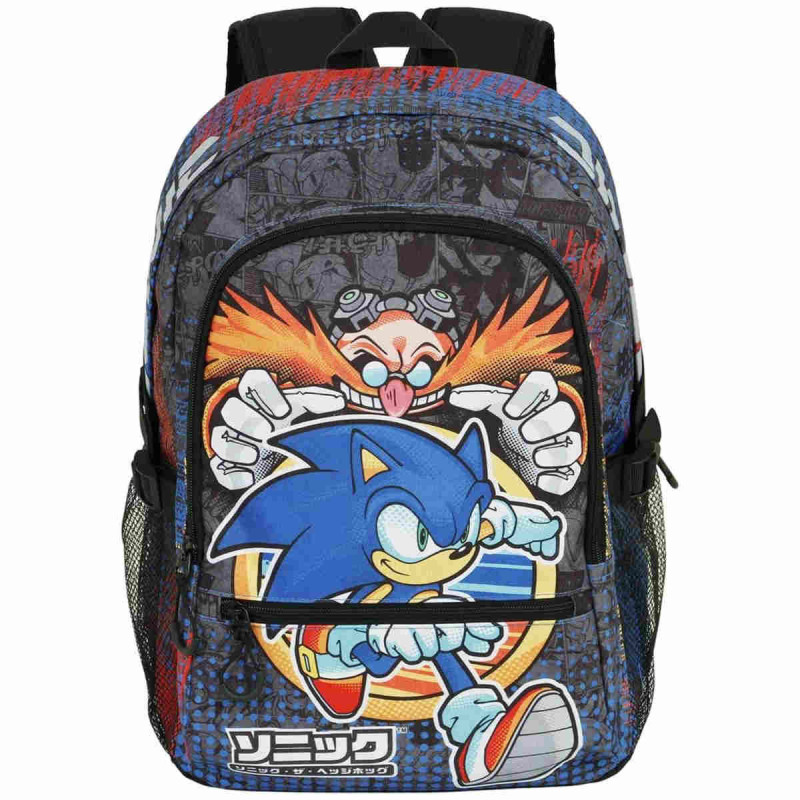 Imagen mochila escolar urbana sonic con doble bolsito Imagen mochila escolar urbana sonic con doble bolsito