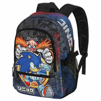 imagen 1 de mochila escolar urbana sonic con doble bolsito