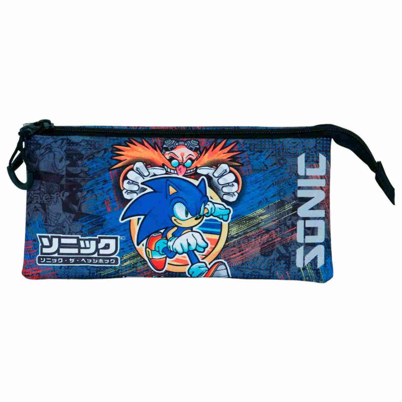 Sonic The Hedgehog Knuckles Run-Estuche Portatodo Triple, Multicolor