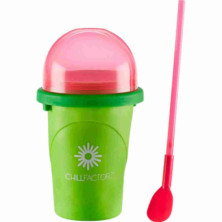 Imagen vaso granizado verde y rosa chillfactor reutilizae